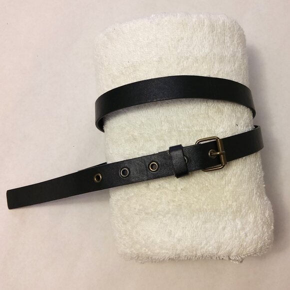 NWT Black Faux Leather Fashion Belt with Buckle for Women’s Pants Jeans - Picture 3 of 11